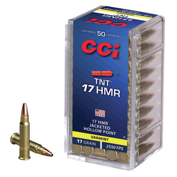 Munição CCI 17HMR TNT HP 17 Grains – Cx 50