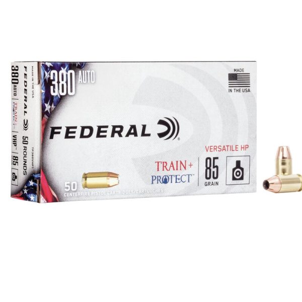 Munição FEDERAL Train + Protect 380 AUTO VHP 85 Grains – Cx 50