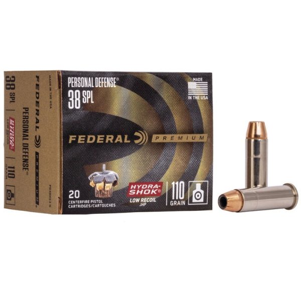 Munição Federal 38 SPL HYDRA_SHOCK JHP 110GR – CX 20